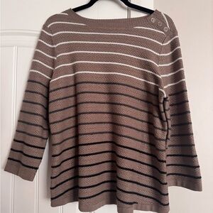 Croft & Barrow Brown and White Knit Sweater